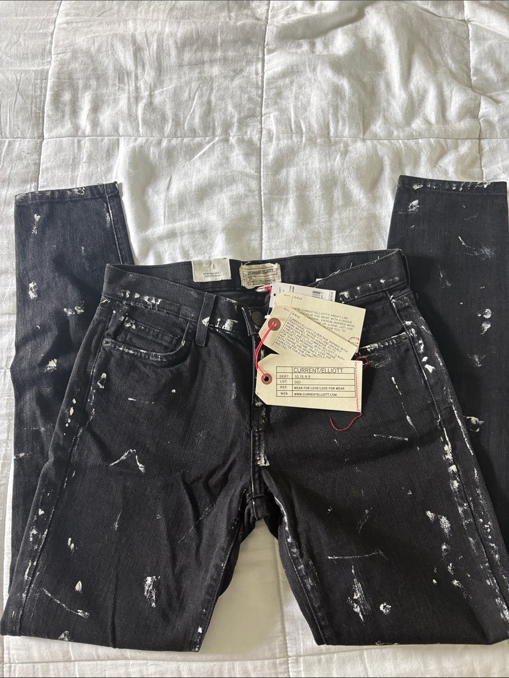 Current/Elliott The Stiletto - Black Slim Straight Jeans
